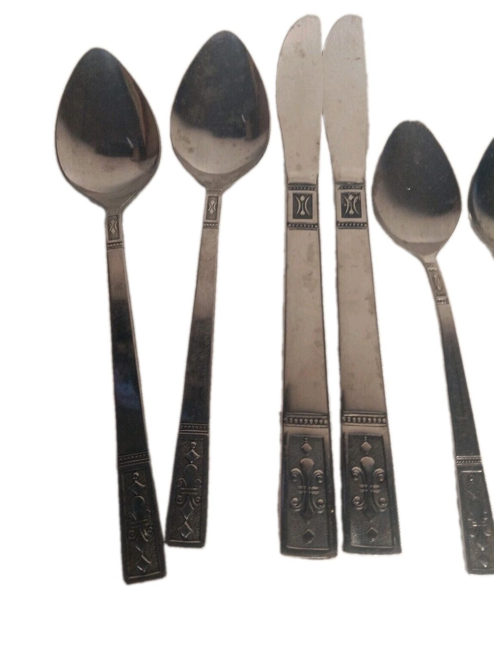 Vintage Majesco Japan Stainless Flatware 11 Pc Lot Fleur De Lis CUS3 Cortina